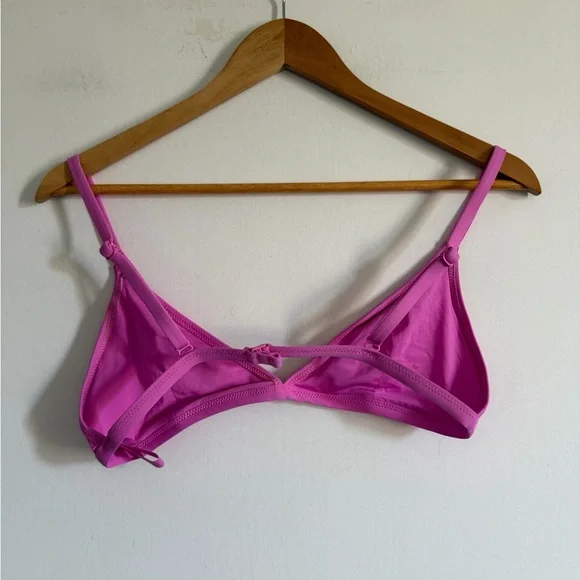 SKIMS Neon Orchid Pink Swim Adjustable Triangle Bikini Top size Large EUC - Picture 7 of 9